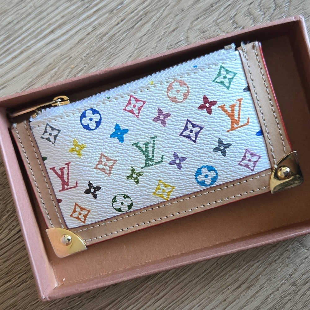 Louis Vuitton Monogram Multicolor Blanc Pochette Cles